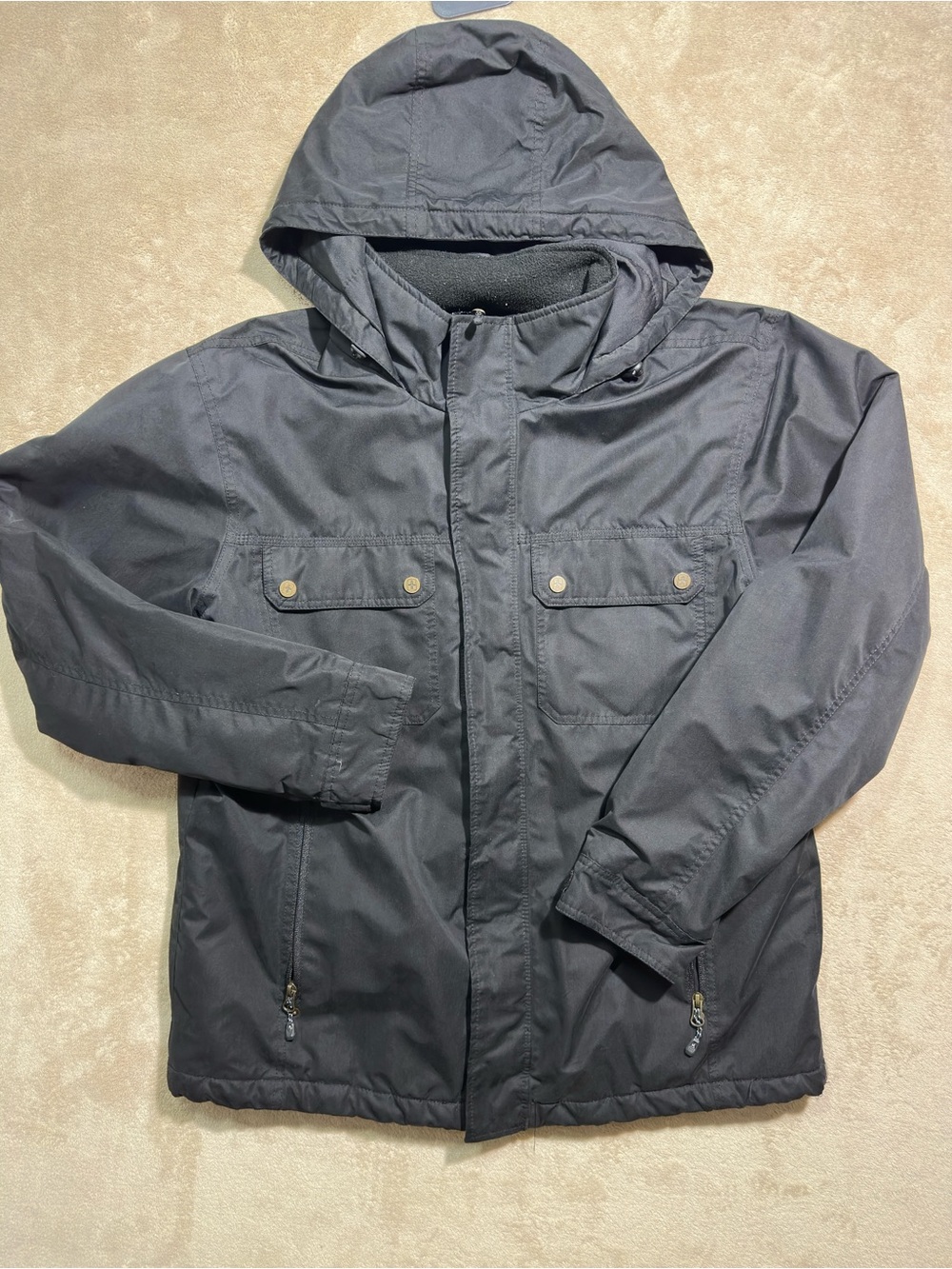 SwissTech Men’s M Black Insulated Hooded Utility Jacket Winter Coat 38-40